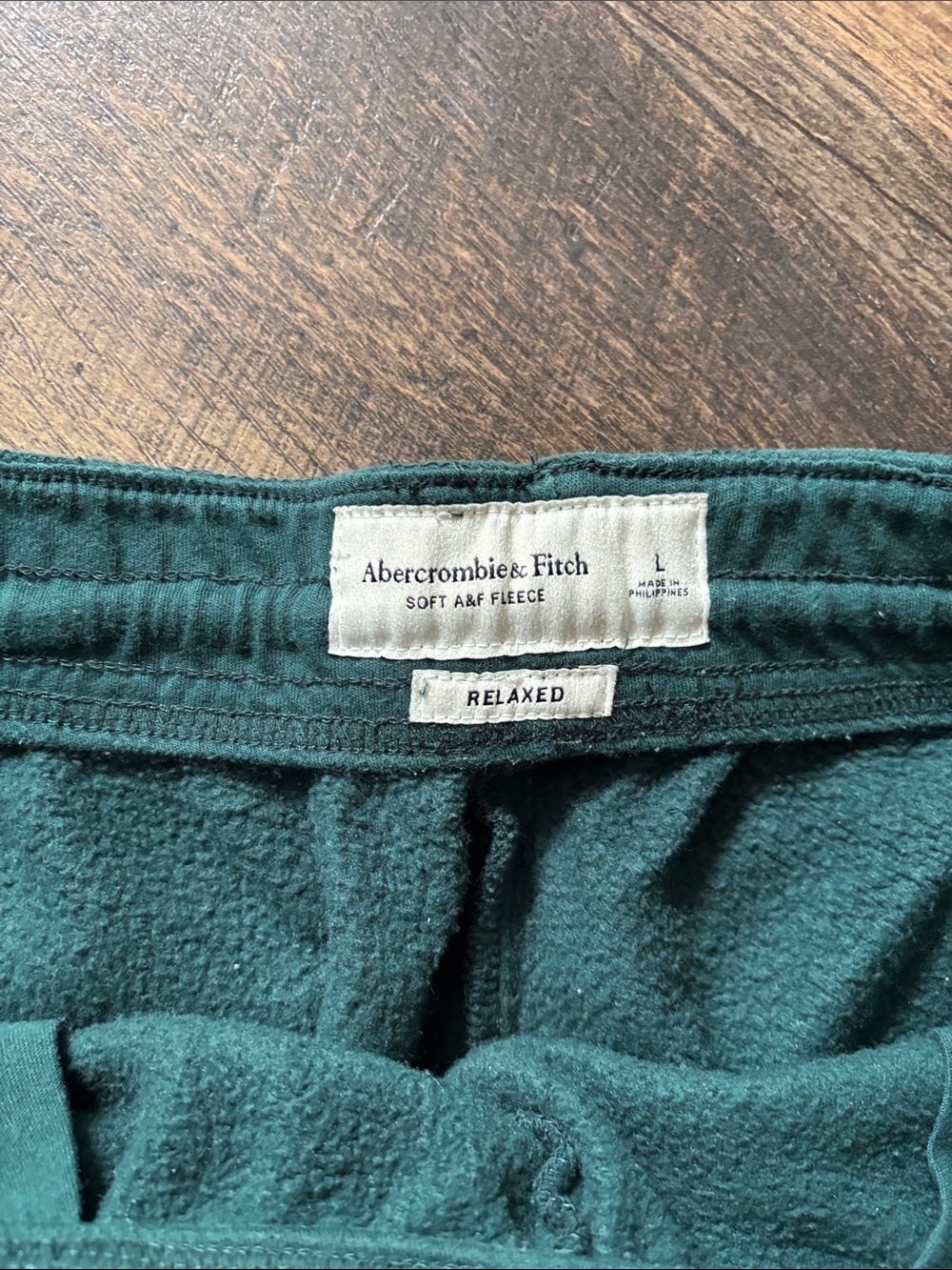 Abercrombie & Fitch Forest Green Soft A&F Relaxed Fit Sweat Short Fleece Size L - Picture 4 of 7